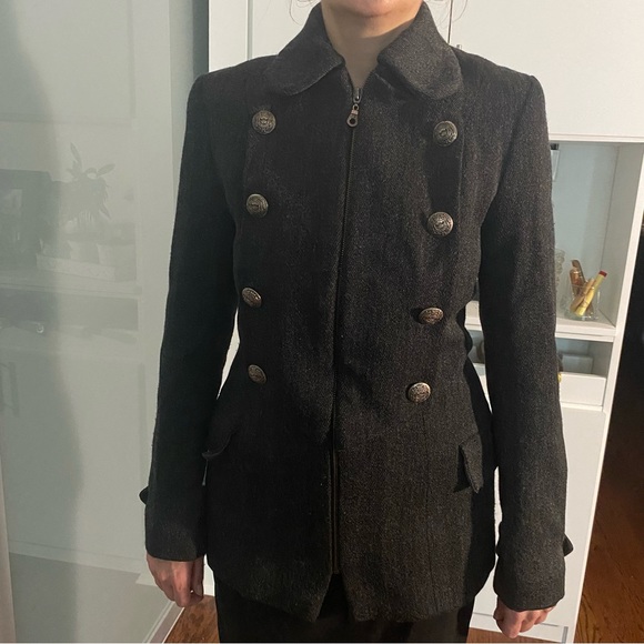 Grey button down jacket size S - Picture 1 of 8